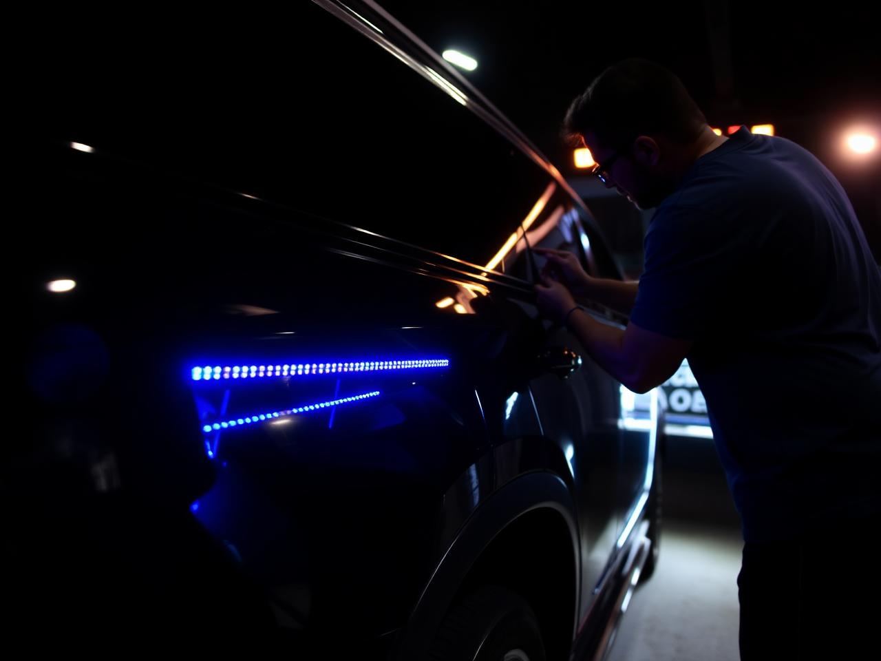 Night ceramic application on luxury SUV